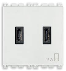 [60.16.19295.CC.B] ALIMENTADOR USB 2M C+C 5V 3A 15W BLANCO ARKE VIMAR