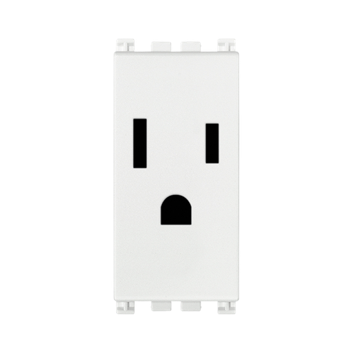 [60.16.19245.B] TOMACORRIENTE SENCILLO 2P 15A 127V AMERICANO BLANCO ARKE VIMAR