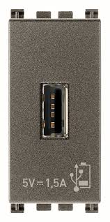 [60.16.19292.M] ALIMENTADOR USB 1M 5V 1.5A METAL ARKE VIMAR