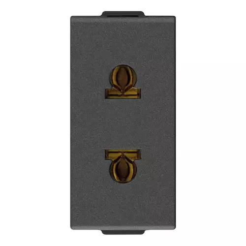 [60.16.09233.CM] TOMACORRIENTE SENCILLO 2P 16A EUROPEO CARBON MATT NEVE VIMAR