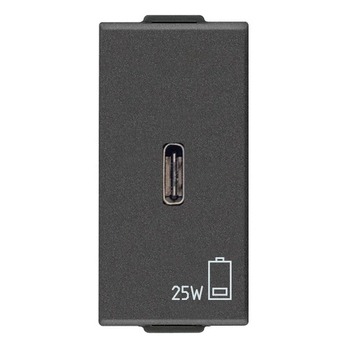 [60.16.09292.C.CM] ALIMENTADOR USB 1M C 5V 1.5 A CARBON MATE NEVE VIMAR  