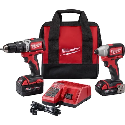 [31.01.3697-22] KIT TALADRO PERCUTOR, LLAVE IMPACTO 1/4" Y ESMERIL M18, MILWAUKEE