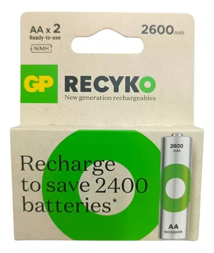 [02.02.0305] BATERIA GP RECARGABLE "AA" 2600MAH RECYKO