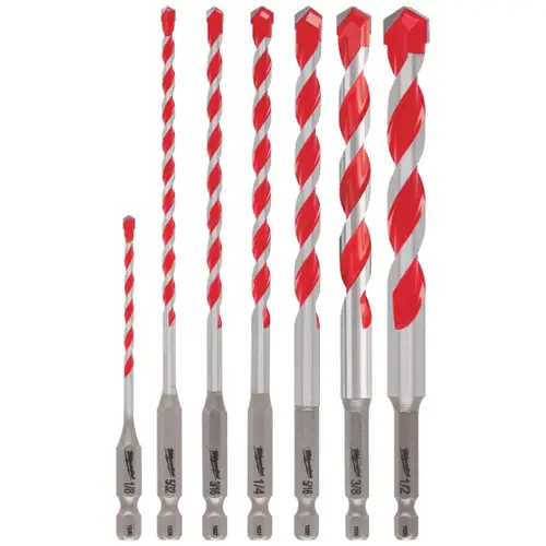 [31.01.48-20-9057] JUEGO DE 7 MECHAS (1/8") - 1/2") PARA CONCRETO SHOCKWAVE MILWAUKEE