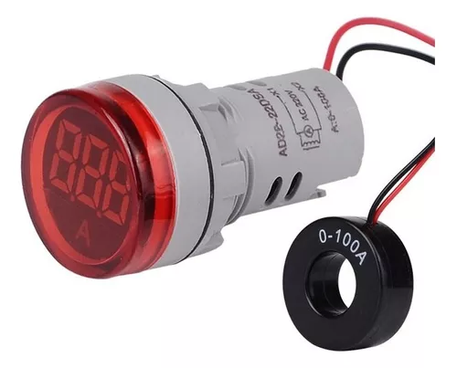 [60.11.AD22-RA-R4] BOMBILLO PILOTO ROJO C/MEDIDOR 0-400 AMP 22MM TOSUN