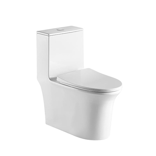 [06.07.KU-1202A] POCETA ONE PIECE C/ASIENTO SOFT CLOSE/DOBLE DESCARGA 700X370X780 + ACCESORIOS KUBO 