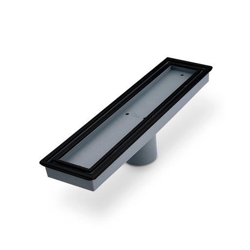 [79.QM.88.300.12BK] REJILLA LINEAL LAGOS 12"X3" (INSERTO DE BALDOSA) BLACK QM