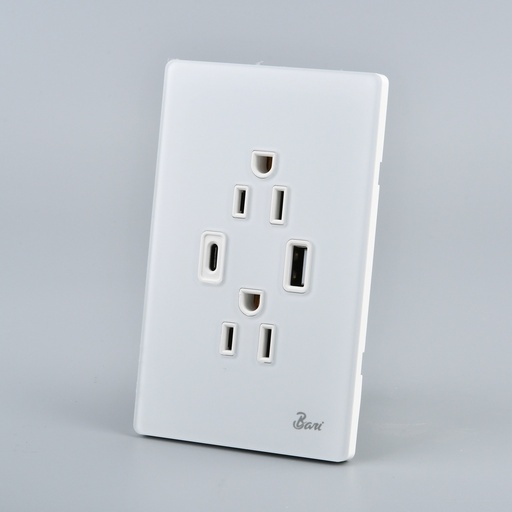 [60.15.INT.16.11] TOMA DOBLE USB SERIE SPENTO BLANCO BARI