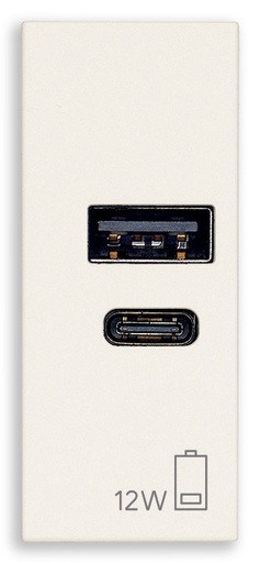 [60.16.30292.AC15B] ALIMENTADOR USB A+C 15W 5V 1M BLANCO LINEA VIMAR