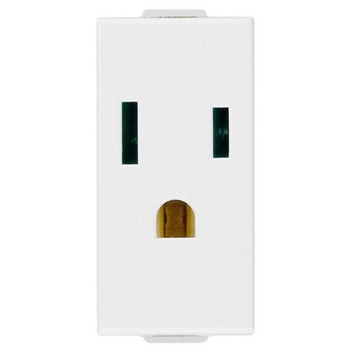[60.16.09242] TOMACORRIENTE SENCILLO SICURY 2P 15A AMERICANO BLANCO NEVE VIMAR